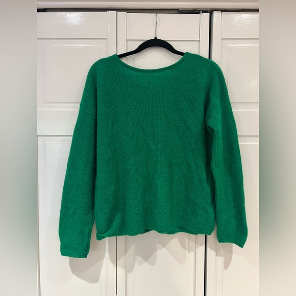 NWOT Sezane Gespard Bright Green Mohair Wool 
Cardigan Sweater - Picture 11 of 11